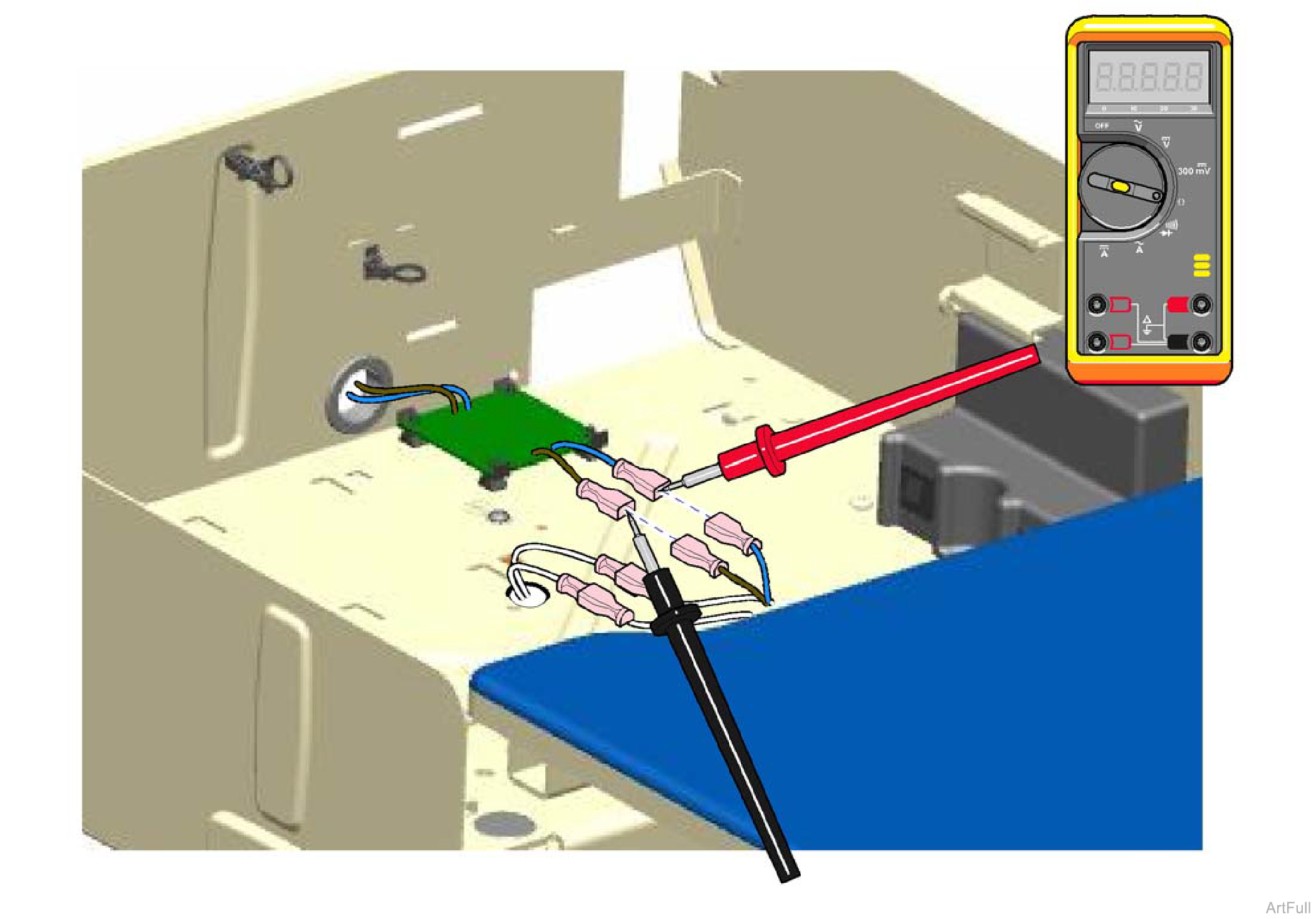 204 and 604 TableDrawer heater System Supply Voltage Test