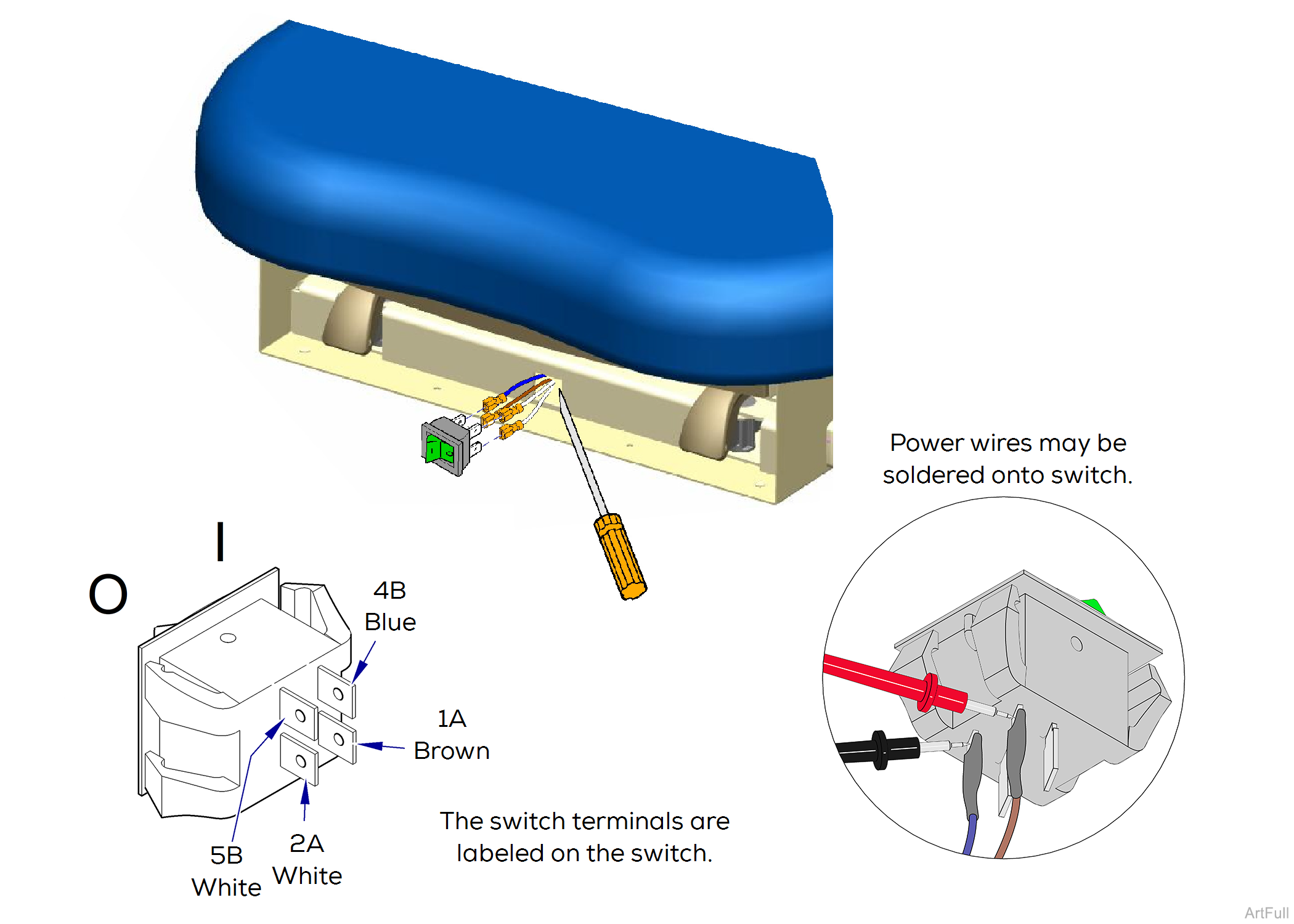 204 and 604 Table Drawer Heater System Heater Switch Replacement